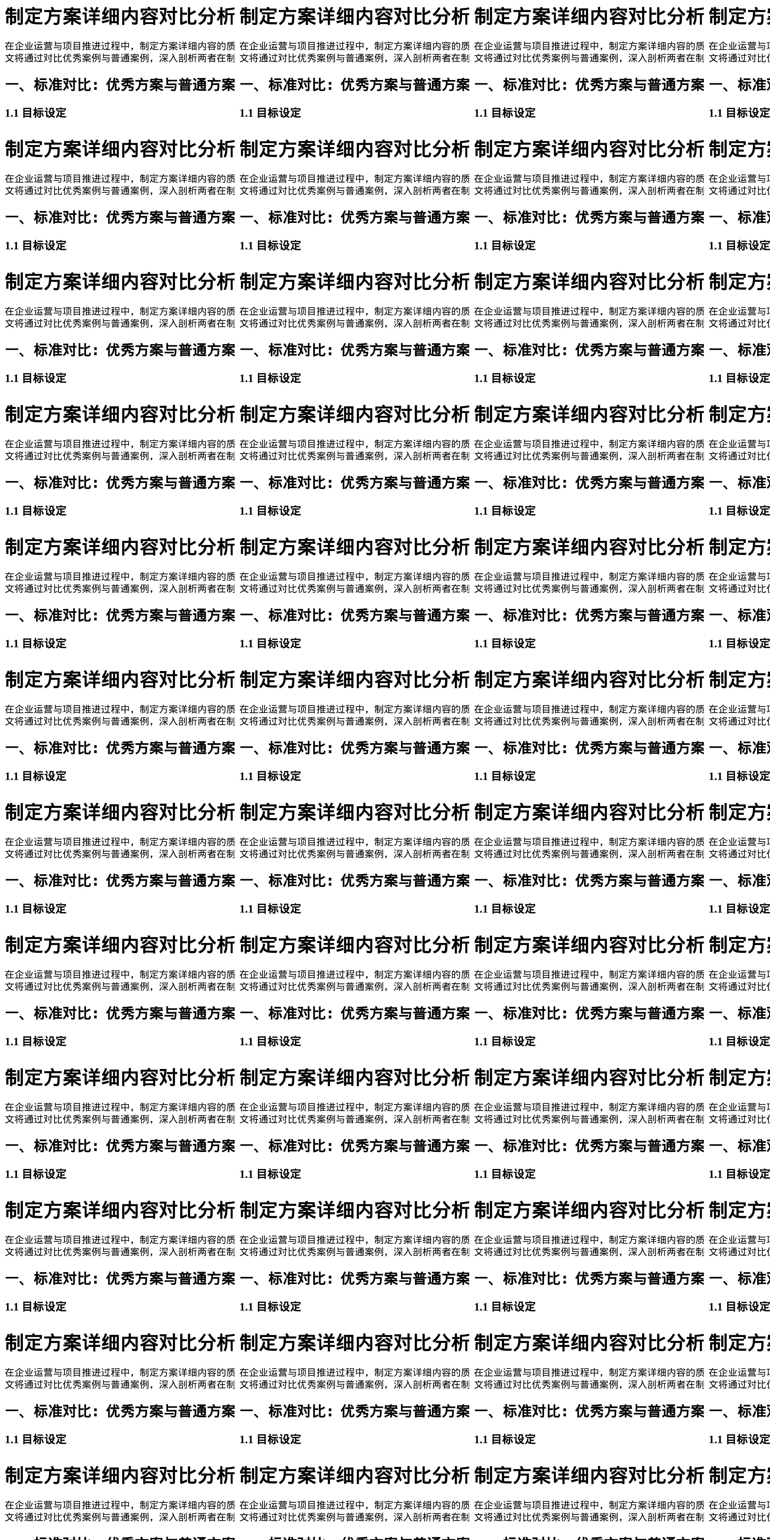 制定方案详细内容对比分析：优秀案例VS普通案例